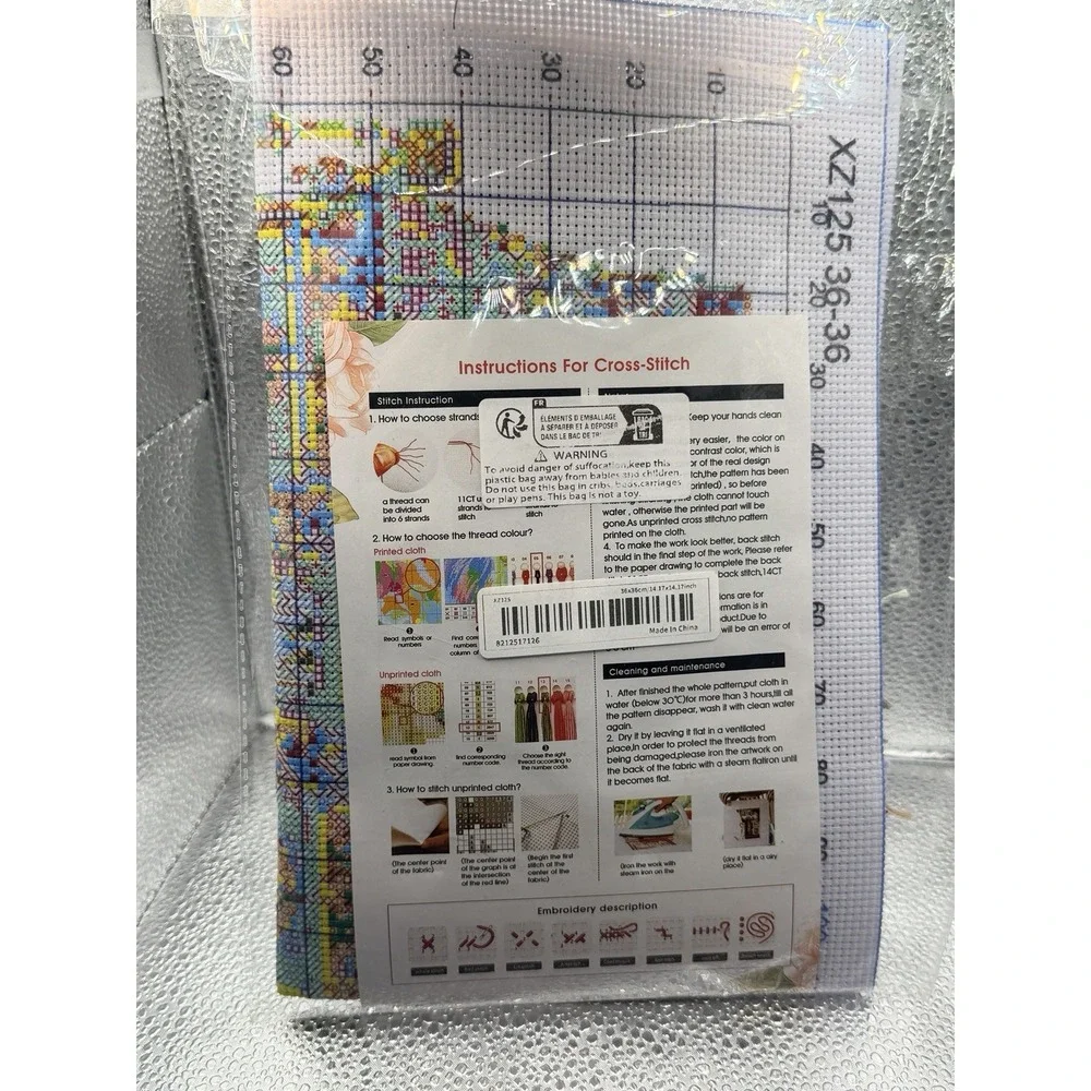 Stamped Cross Stitch Kits Printed Pattern Embroidery Kit DIY Home Cross Set